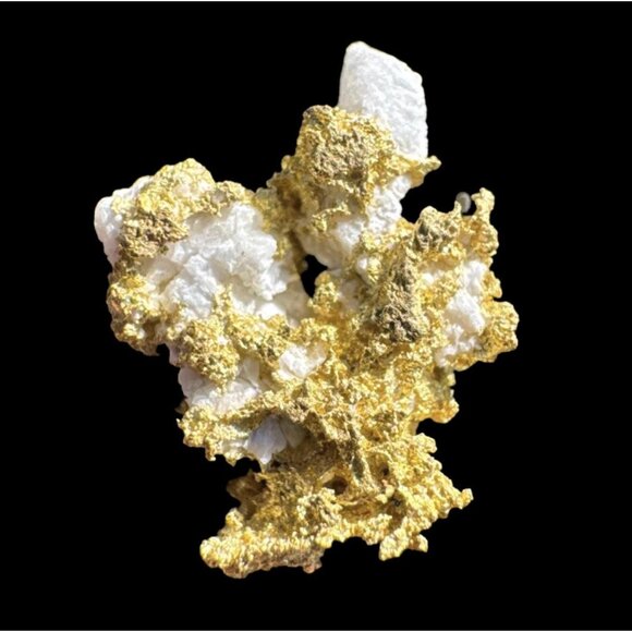 California Native Gold on Quartz Crystal - 0.76 grams - Picture 1 of 7